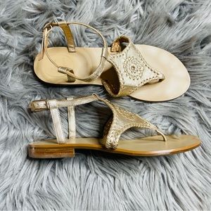 Jack rogers gold thong sandal